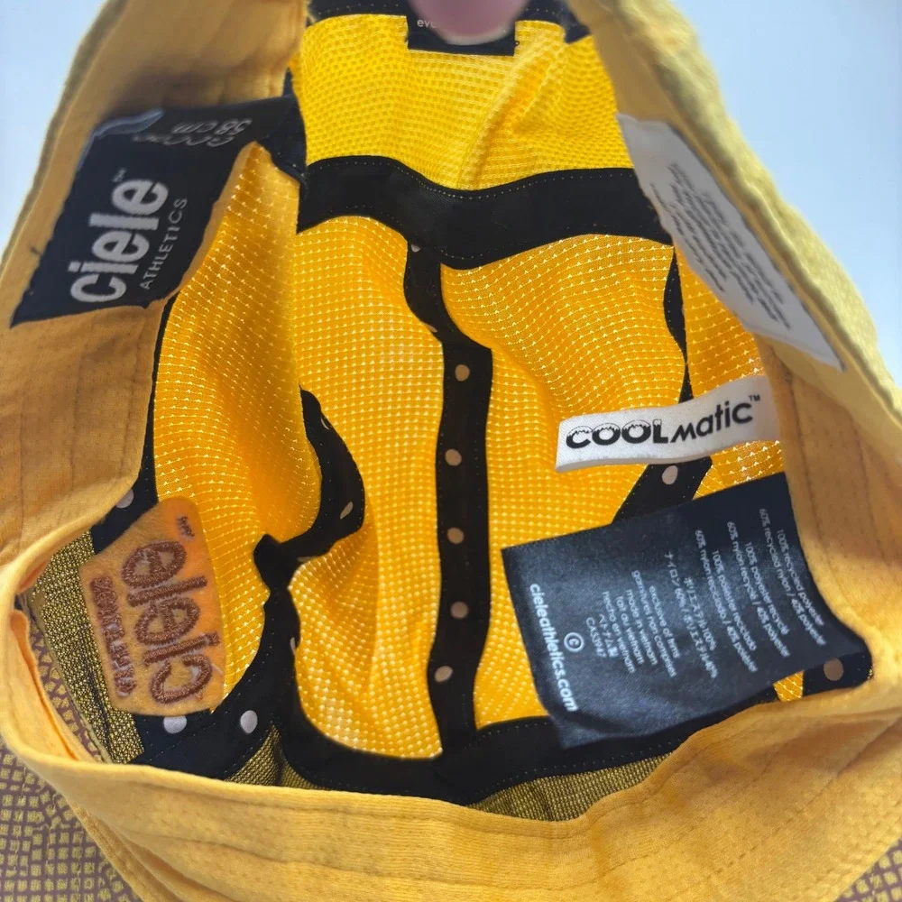 GOCap Running Hat Ciele Athletics 58cm Yellow Recycled Polyester Nylon DFL Patch